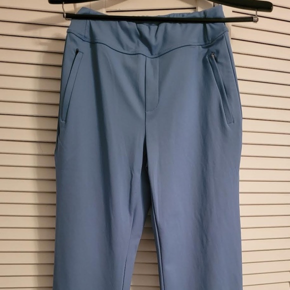HALARA Flex DayStretch MidRise Side Zip Pocket Work Flare Pants Light Azure M - Picture 7 of 7